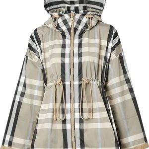 BURBERRY Bacton Check-Print Hooded Jacket 40 IT / 6 US /8 UK